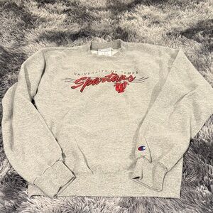 Champion Gray Spartans Crewneck Sweater